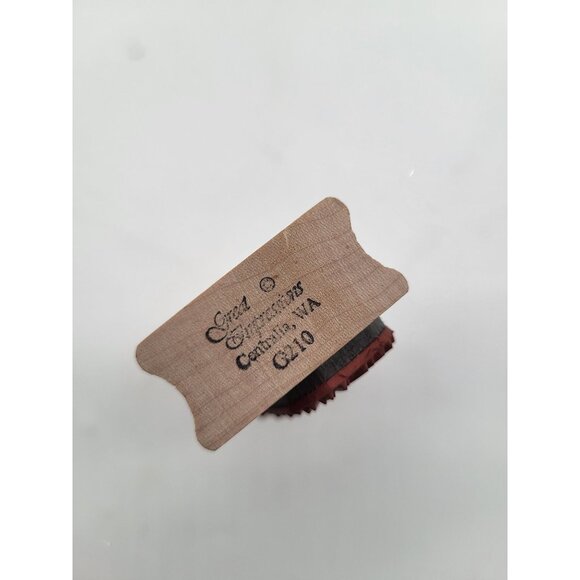 Great Impressions C210 Wood Mounted Rubber Stamp Pinecone Holly Branch Holiday - Picture 4 of 8